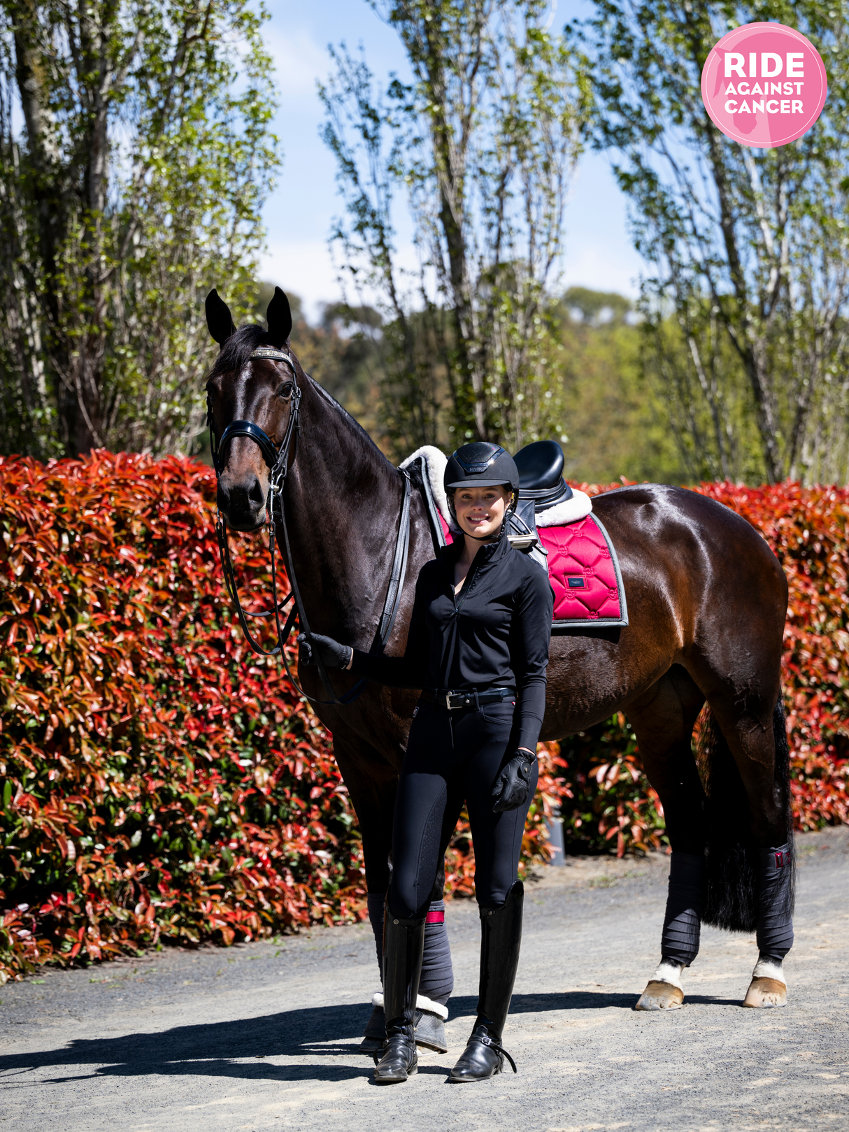 Equestrian Stockholm Dressage Saddle Pad Wild Rose