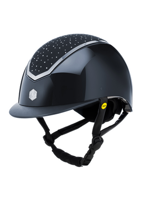 Charles Owen Kylo Crystal Helmet Navy Gloss/Silver