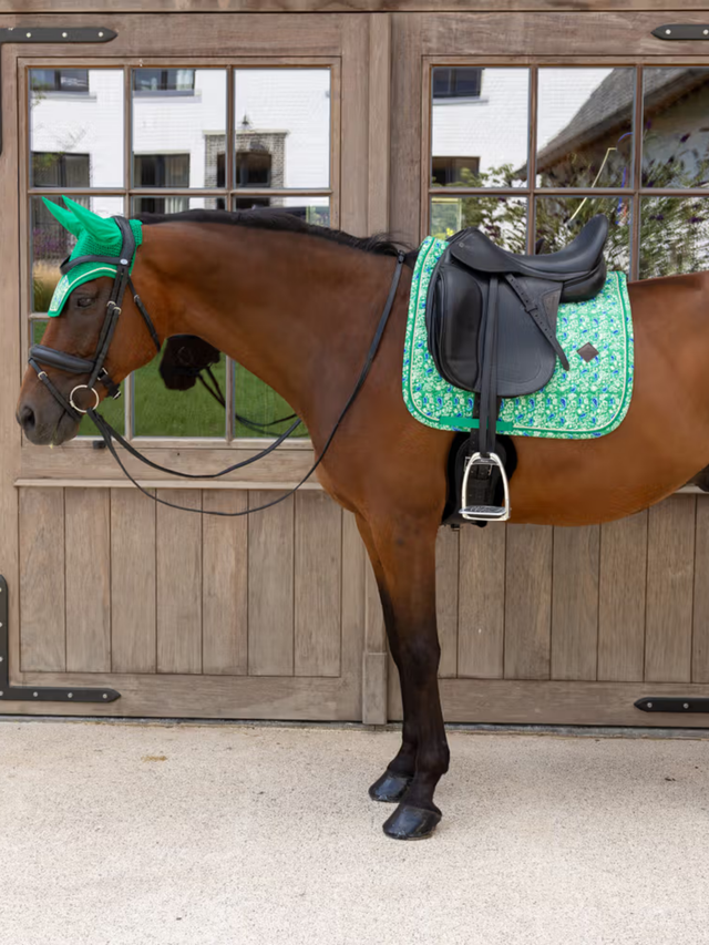 Kentucky Velvet Printing Dressage Saddle Pad Green/Navy