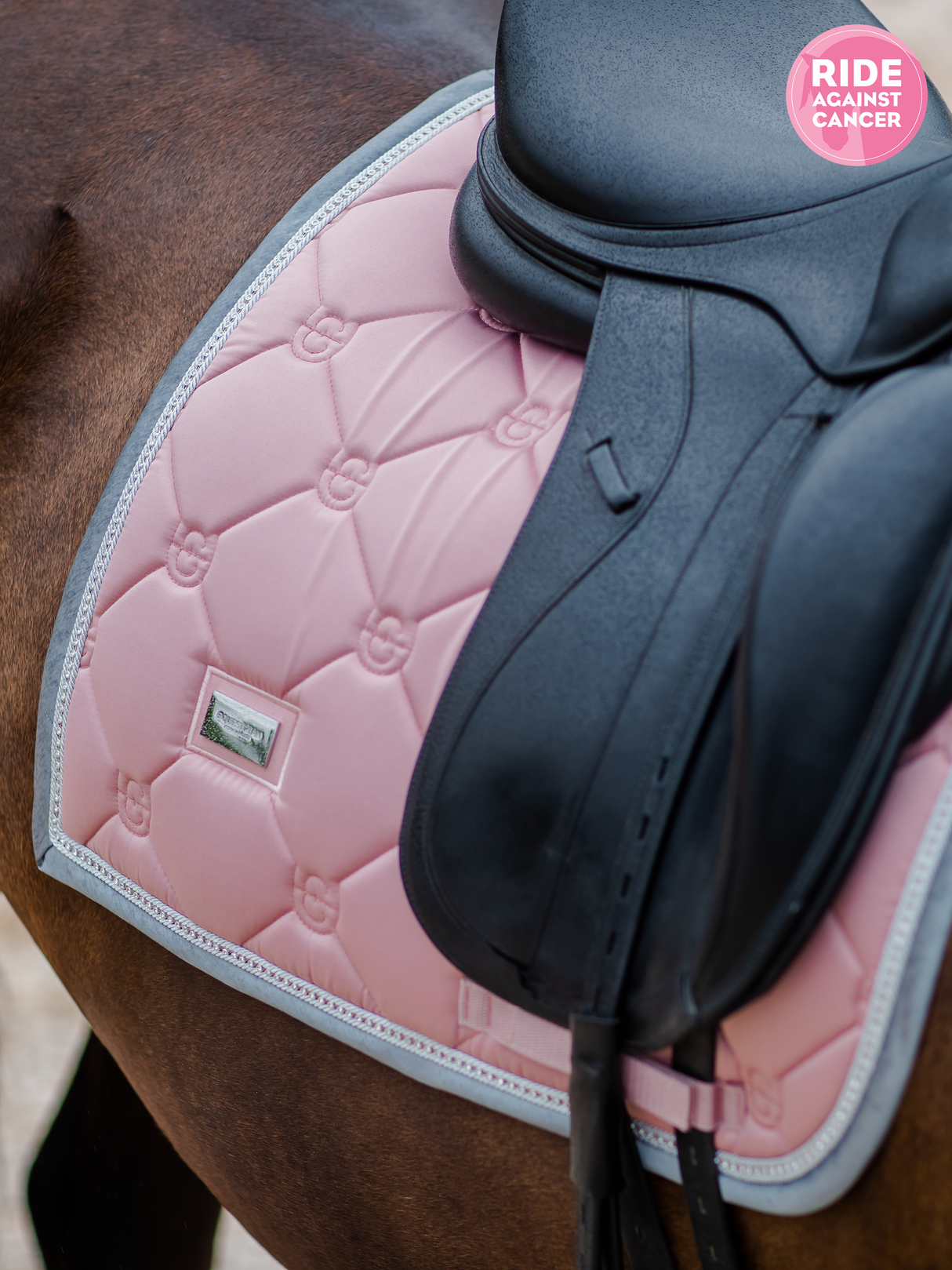 Equestrian Stockholm Dressage Saddle Pad Pink Crystal