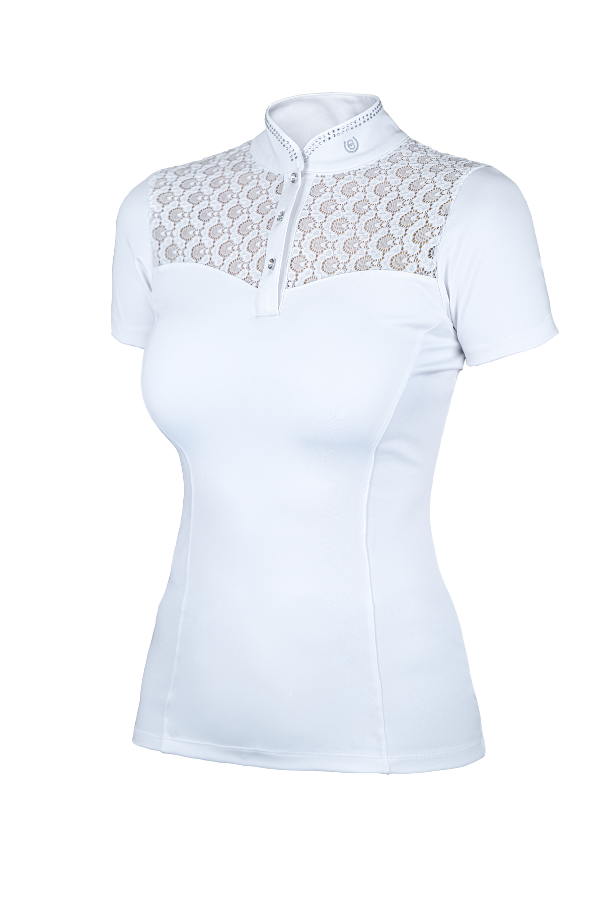 Equestrian Stockholm Crystal Champion Short-Sleeve Top White