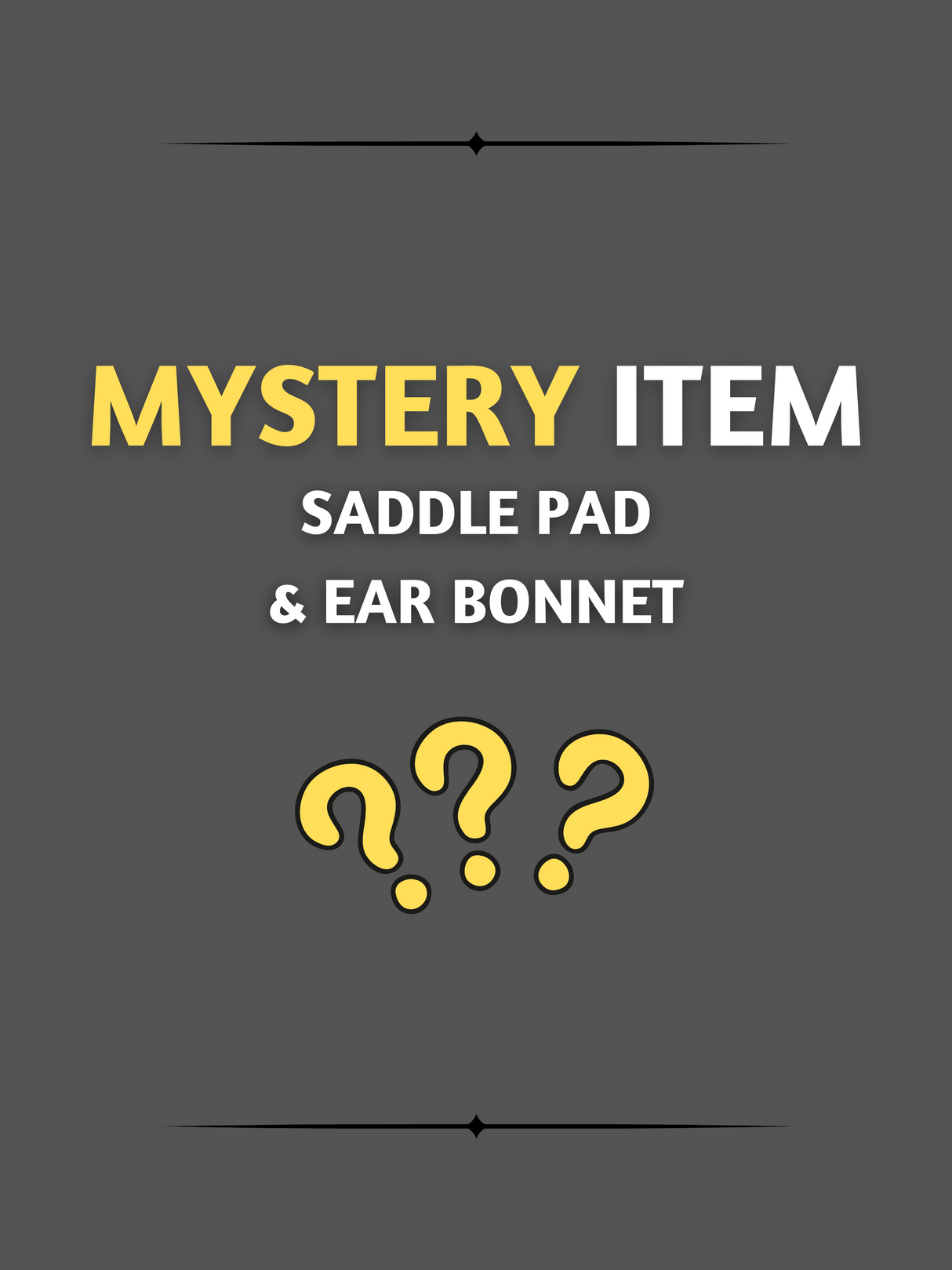 Mystery Saddle Pad & Ear Bonnet