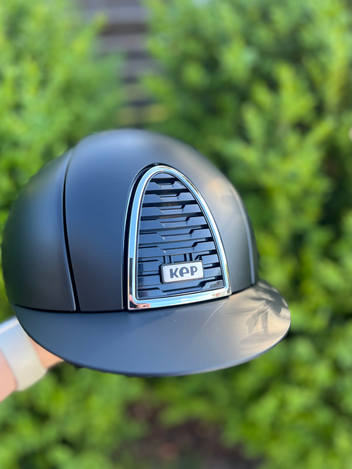 KEP Cromo 2.0 Helmet Textile Black - Chrome Frame - Black Grid