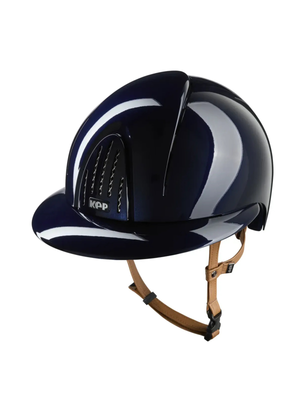 KEP Smart Nova Helmet Metal Polish Blue - Beige Chinstrap