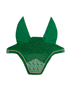 Kentucky Velvet Printing Wellington Ear Bonnet Green/White