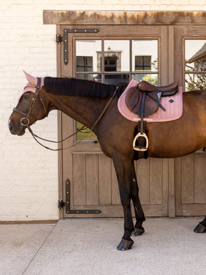 Kentucky Velvet Mini Pearls Jump Saddle Pad Old Rose