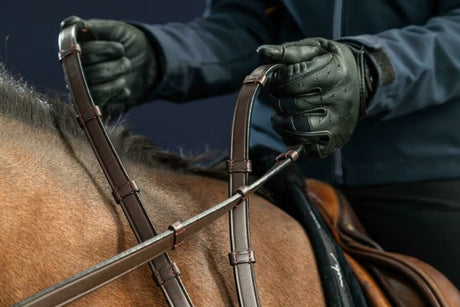 Dy'on 5/8" Full Leather Double Bridle Reins With 7 Leather Loops