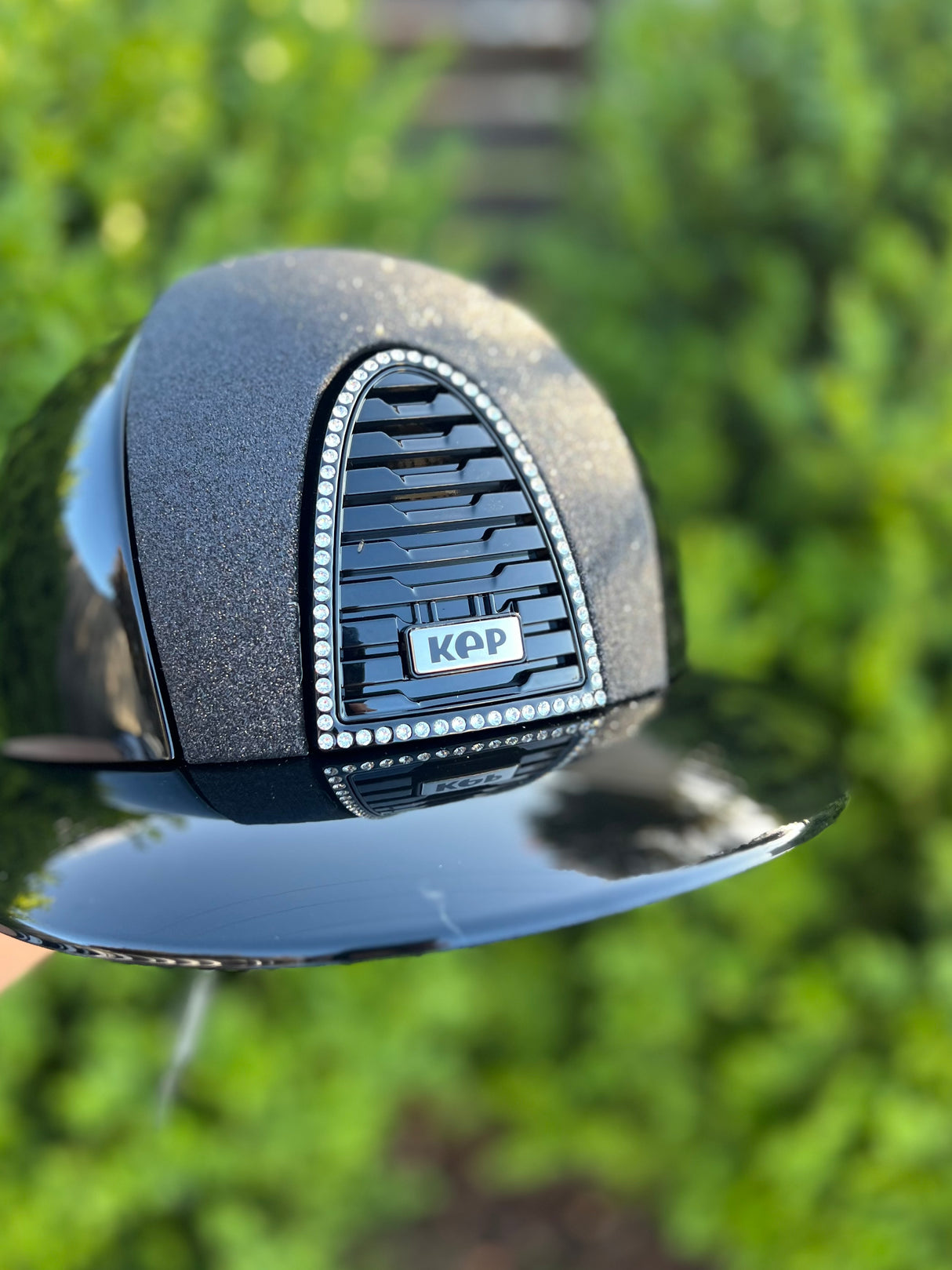 KEP Cromo 2.0 Helmet Polish Black - Star Black Front Panel - Swarovoski Frame