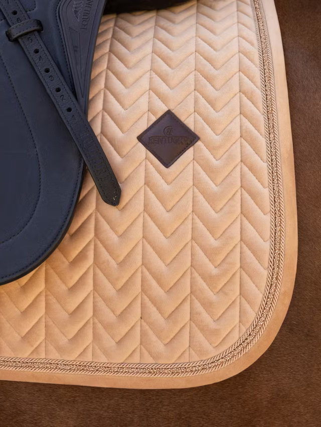 Kentucky Velvet Mini Pearls Dressage Saddle Pad Beige