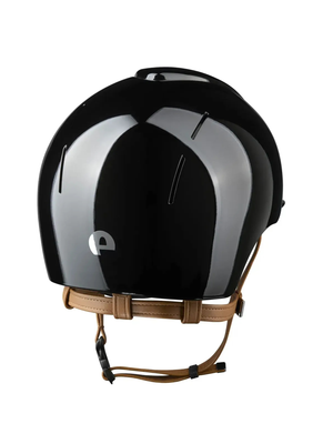 KEP Smart Nova Helmet Metal Polish Black - Beige Chinstrap