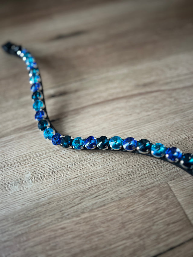 SD Design Bespoke Browband - Dark Turquoise, Turquoise & Blue
