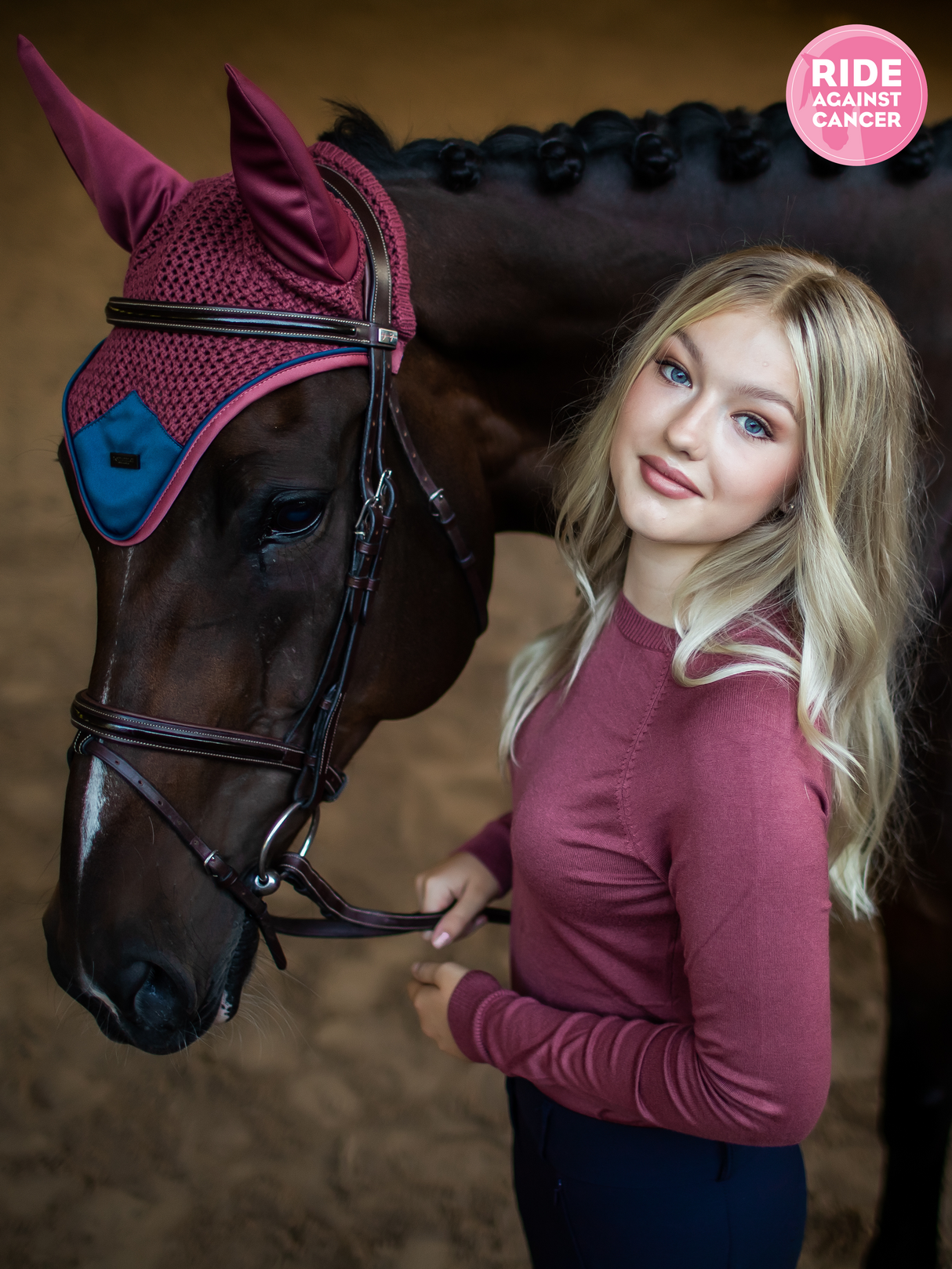 Equestrian Stockholm Ear Bonnet Timeless Rose