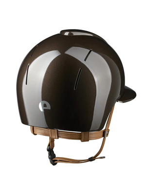 KEP Smart Nova Helmet Metal Polish Brown - Beige Chinstrap