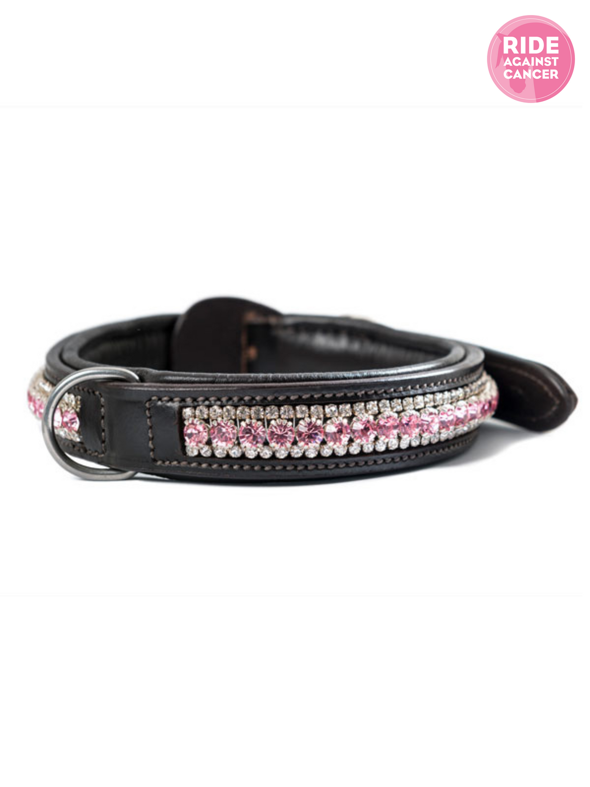 Equestrian Stockholm Dog Collar Pink Crystal