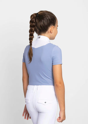 Maximilian Young Rider Sienna Short Sleeve Show Shirt Iris Blue