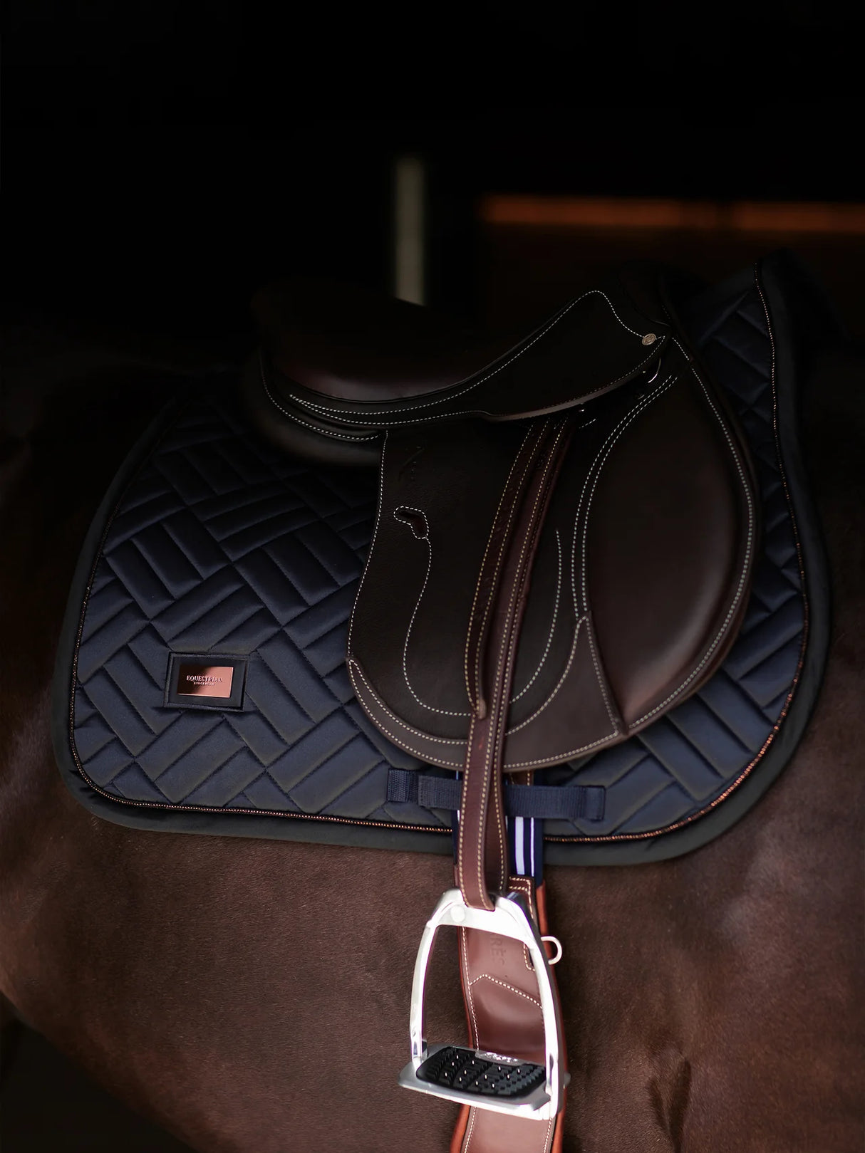 Equestrian Stockholm Jump Saddle Pad Modern Dark Ocean