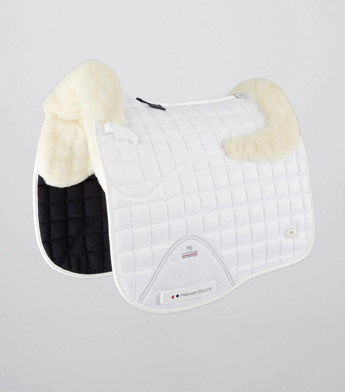 Premier Equine Merino Wool Atlas Satin Dressage Saddle Pad White/Natural