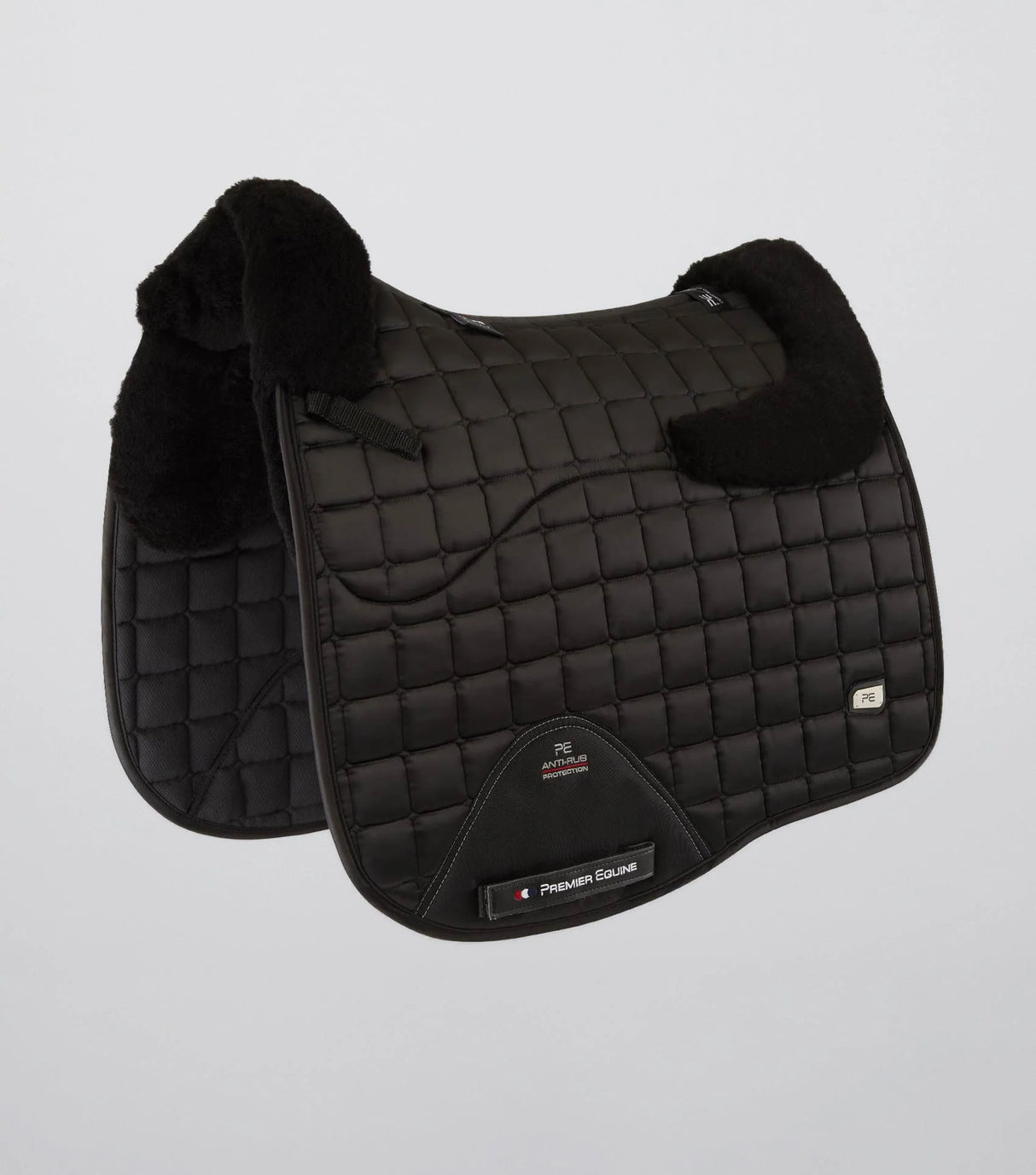 Premier Equine Merino Wool Atlas Satin Dressage Saddle Pad Black/Black