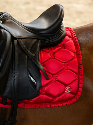 PS of Sweden Ruffle Dressage Saddle Pad Cranberry Red
