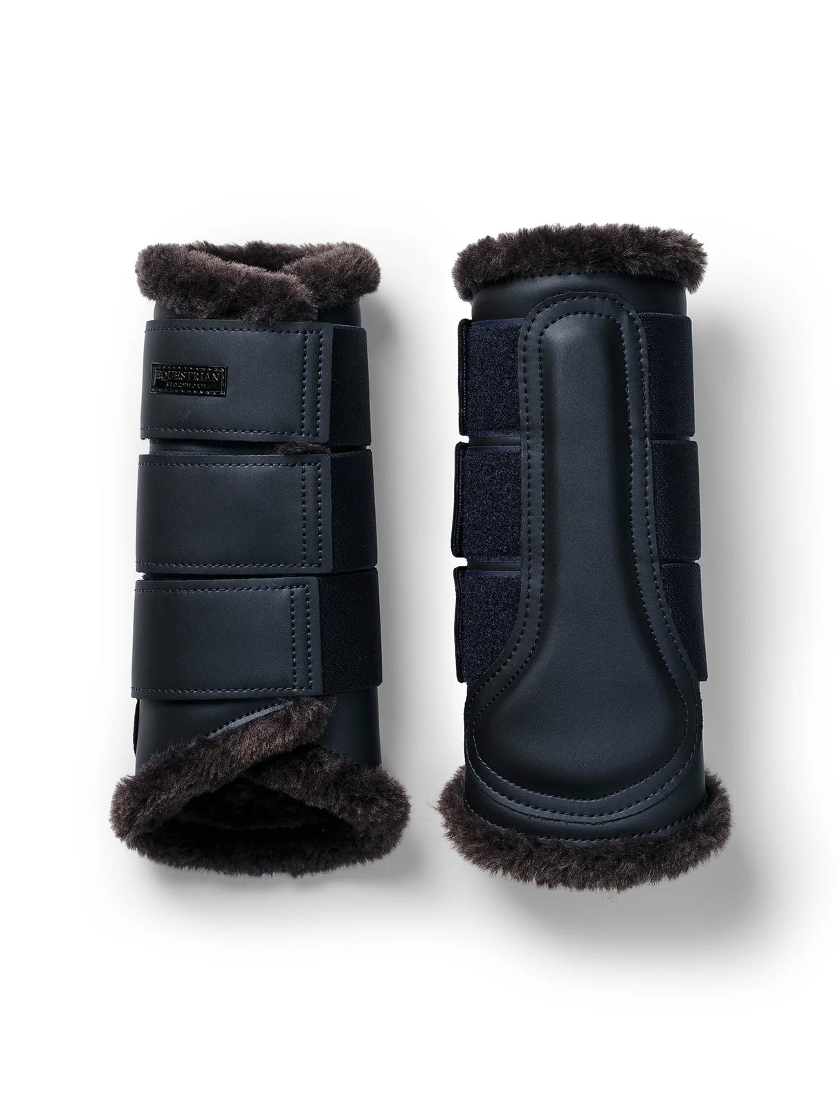 Equestrian Stockholm Fleece Brushing Boots Clean Navy
