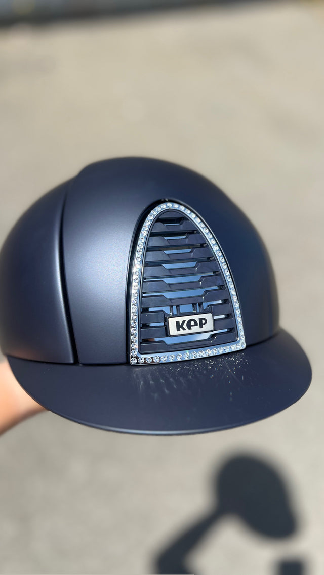 KEP Cromo 2.0 Helmet Textile Blue - Swarovski Frame