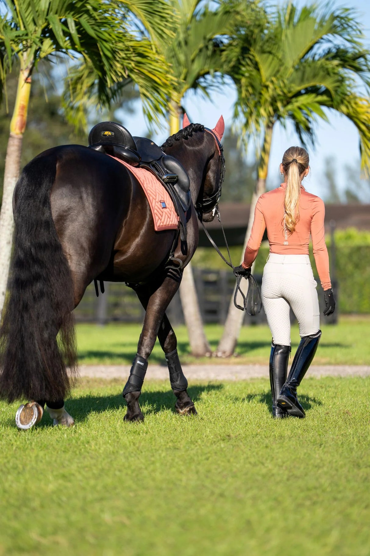 Equestrian Stockholm Dressage Saddle Pad Modern Coral