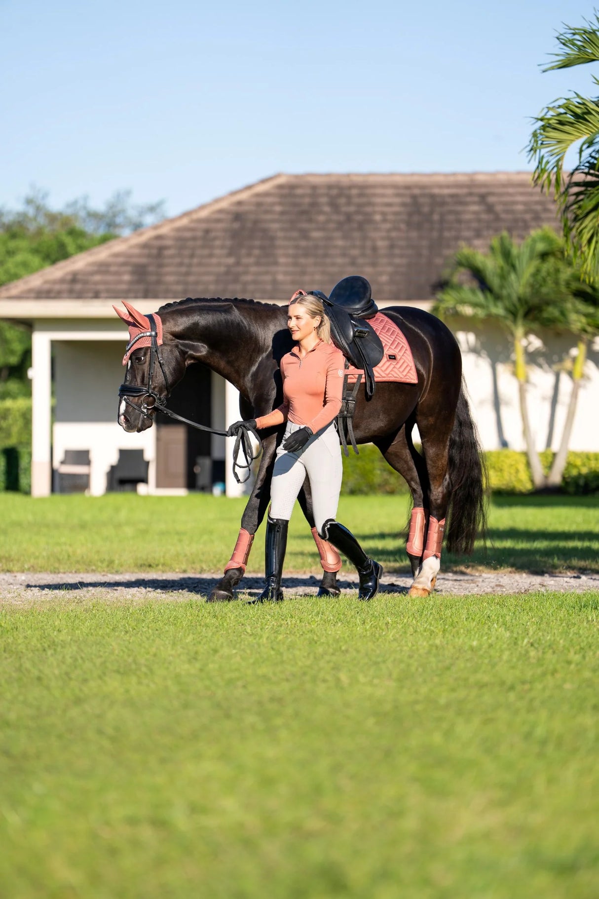Equestrian Stockholm Classic Mesh Brushing Boots Coral