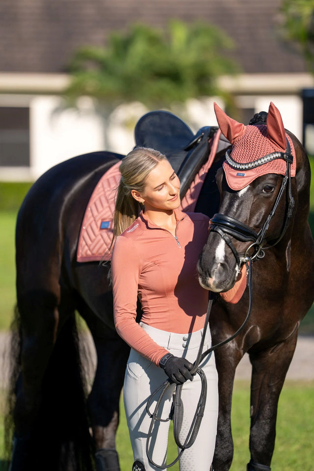 Equestrian Stockholm Dressage Saddle Pad Modern Coral