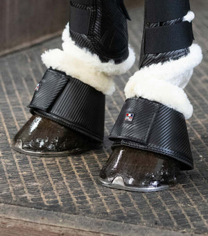 Premier Equine Carbon Tech Techno Wool Over Reach Boots Black