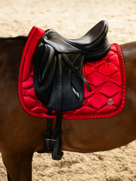 PS of Sweden Ruffle Dressage Saddle Pad Cranberry Red