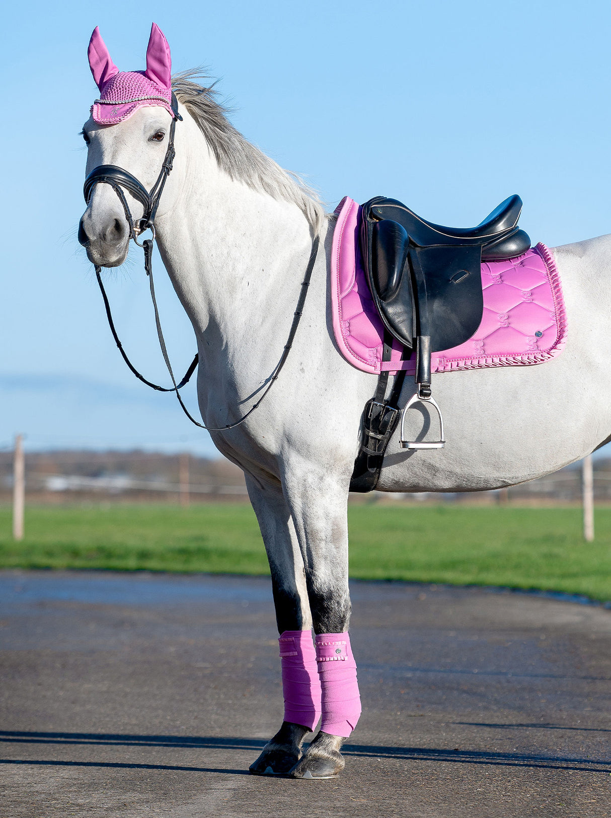 PS of Sweden Pearl Ruffle Dressage Saddle Pad Magenta
