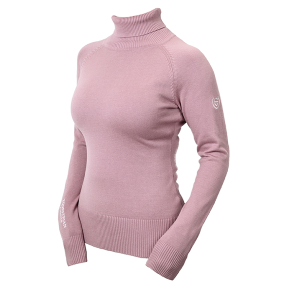 Equestrian Stockholm Knitted Polo Top Pink