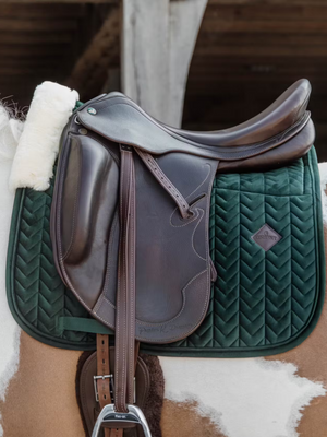 Kentucky Skin Friendly Velvet Dressage Saddle Pad Pine Green