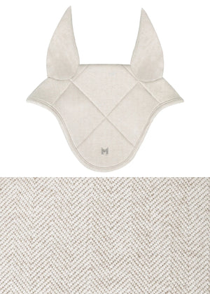 Maximilian Herringbone Ear Bonnet Beige