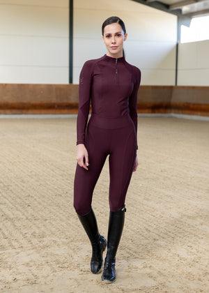 Maximilian Outline Riding Leggings Burgundy