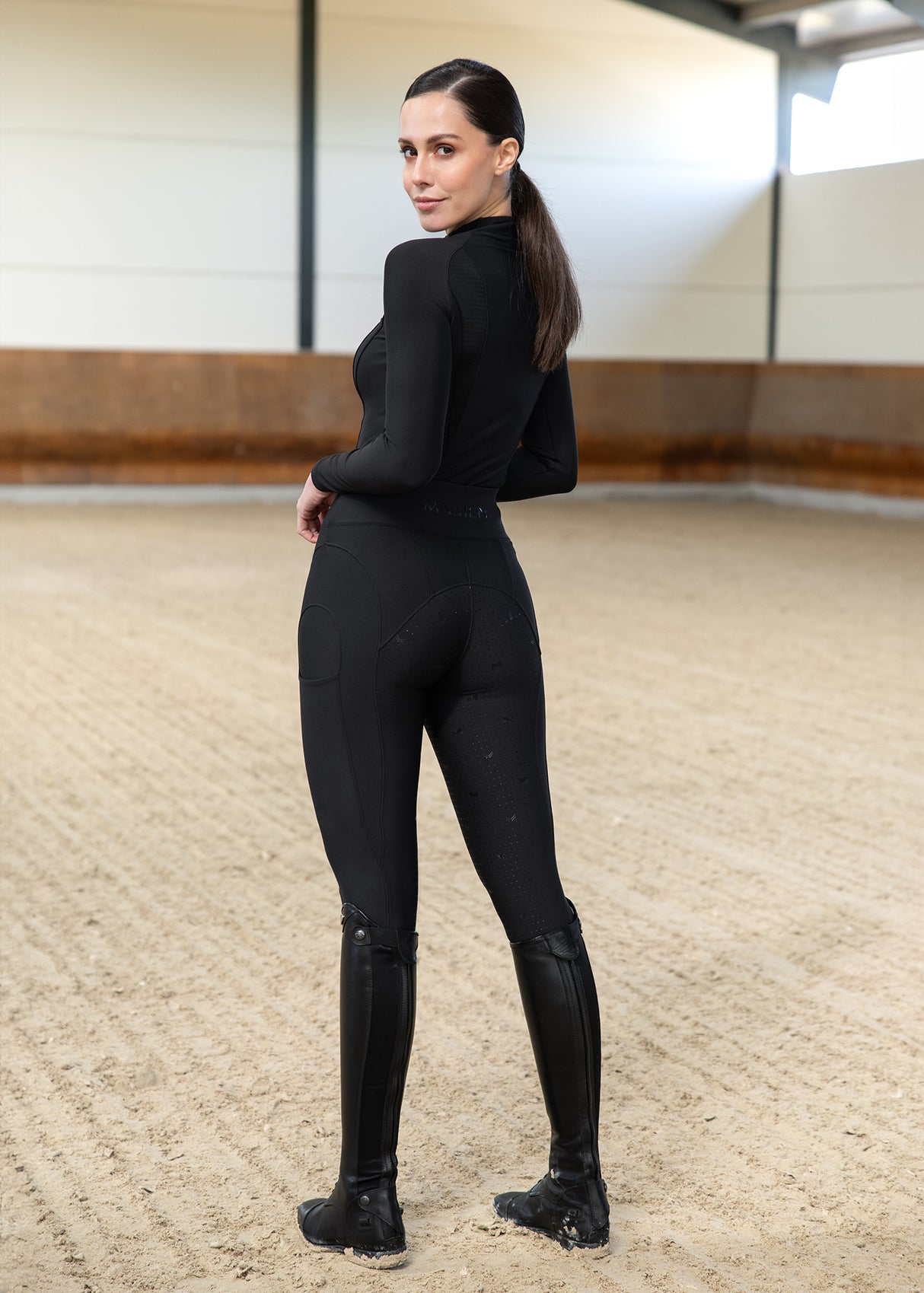 Maximilian Outline Riding Leggings Black