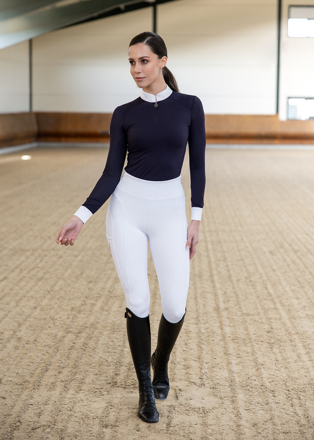 Maximilian Outline Riding Leggings White