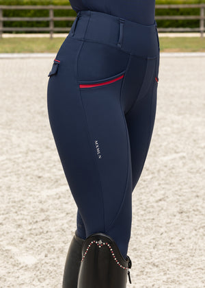 Maximilian Pro Riding Leggings Navy/Red