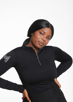 Maximilian Long Sleeve Base Layer Black/Silver
