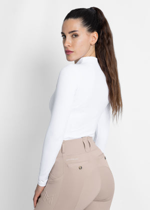 Maximilian Long Sleeve Base Layer White/Silver