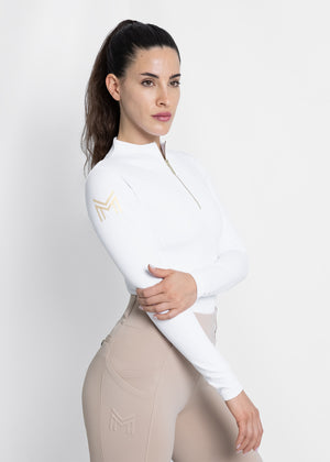 Maximilian Long Sleeve Base Layer White/Silver