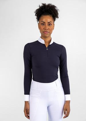 Maximilian Air Long Sleeve Show Shirt Navy