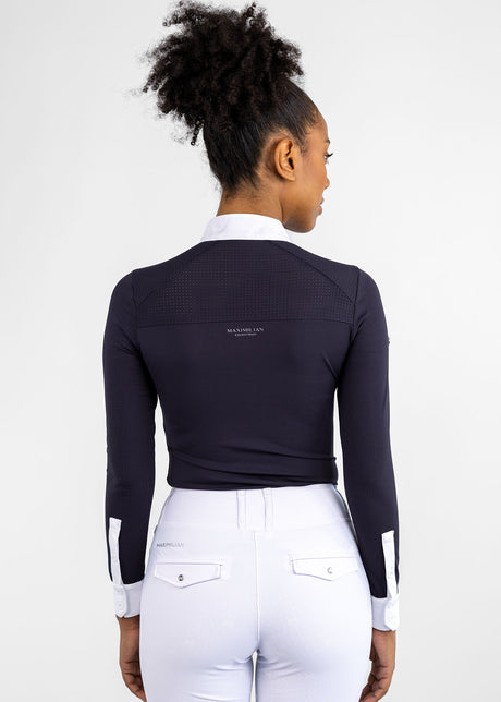 Maximilian Air Long Sleeve Show Shirt Navy