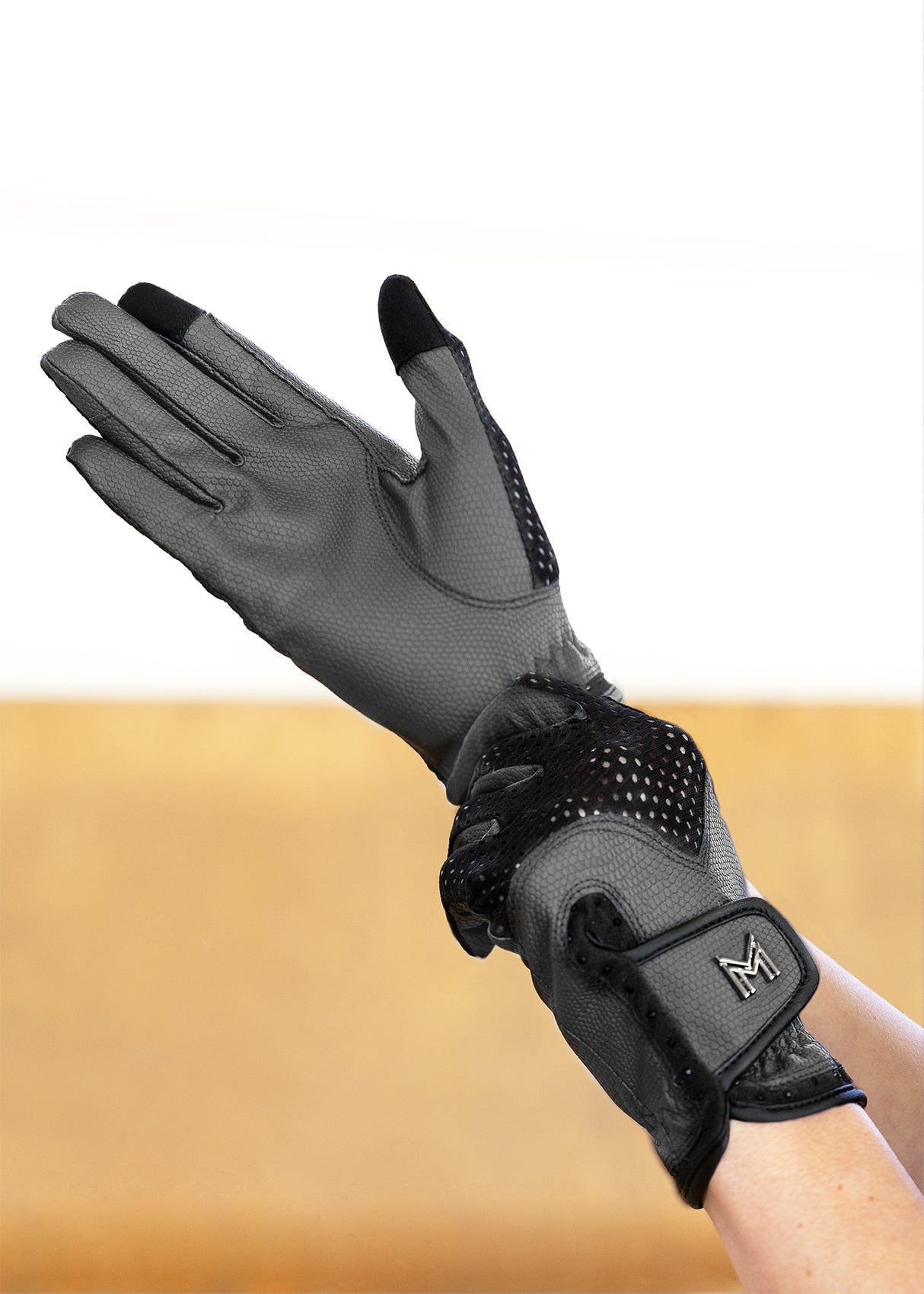 Maximilian Ava Riding Gloves Grey/Black
