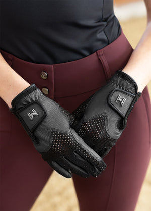 Maximilian Ava Riding Gloves Grey/Black