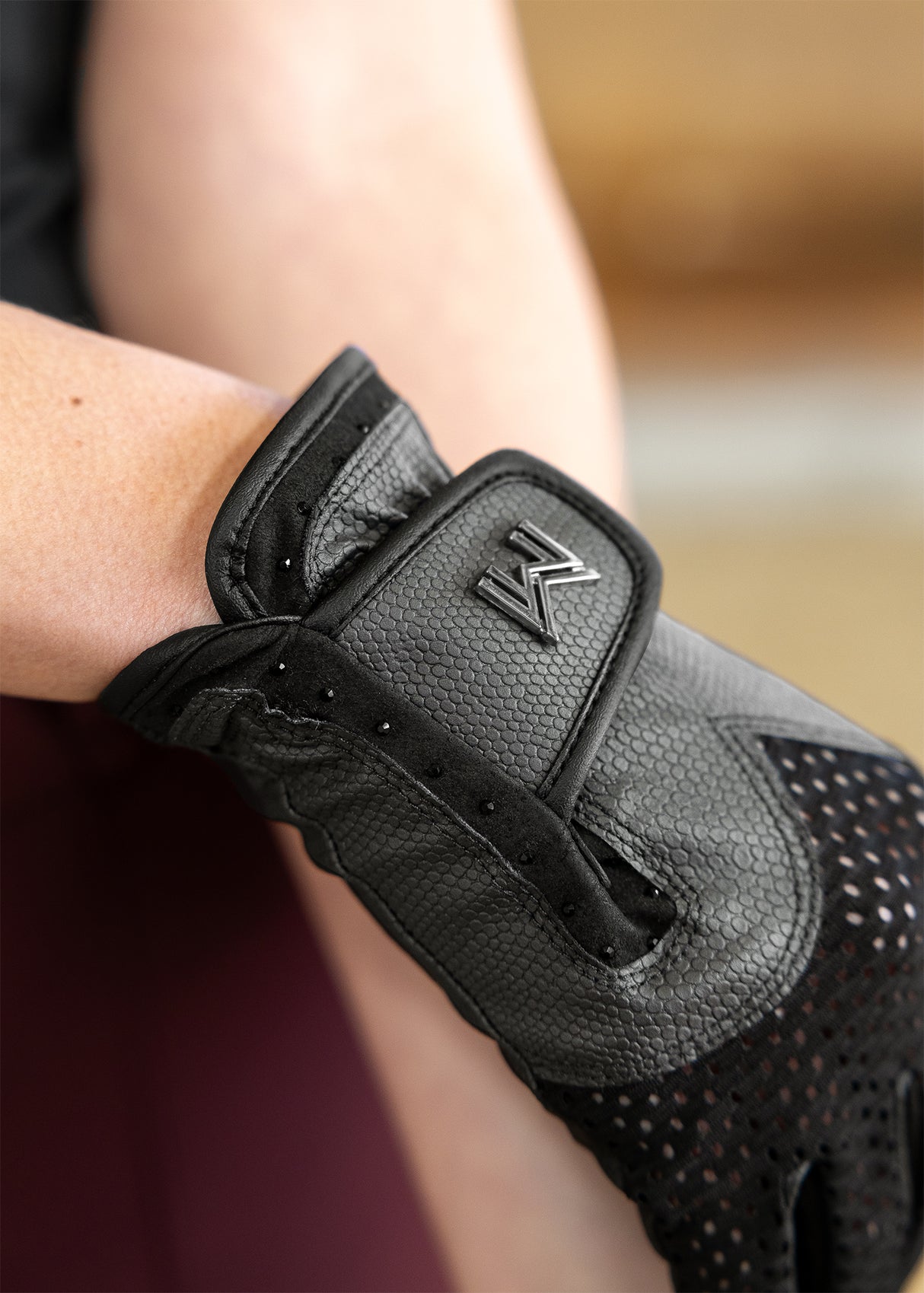 Maximilian Ava Riding Gloves Grey/Black