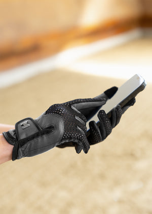 Maximilian Ava Riding Gloves Grey/Black