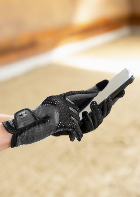 Maximilian Ava Riding Gloves Grey/Black