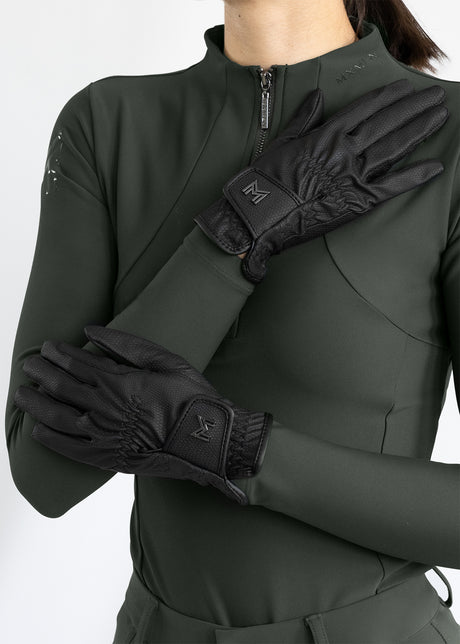 Maximilian Emblem Riding Gloves Black