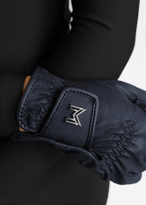 Maximilian Emblem Riding Gloves Navy